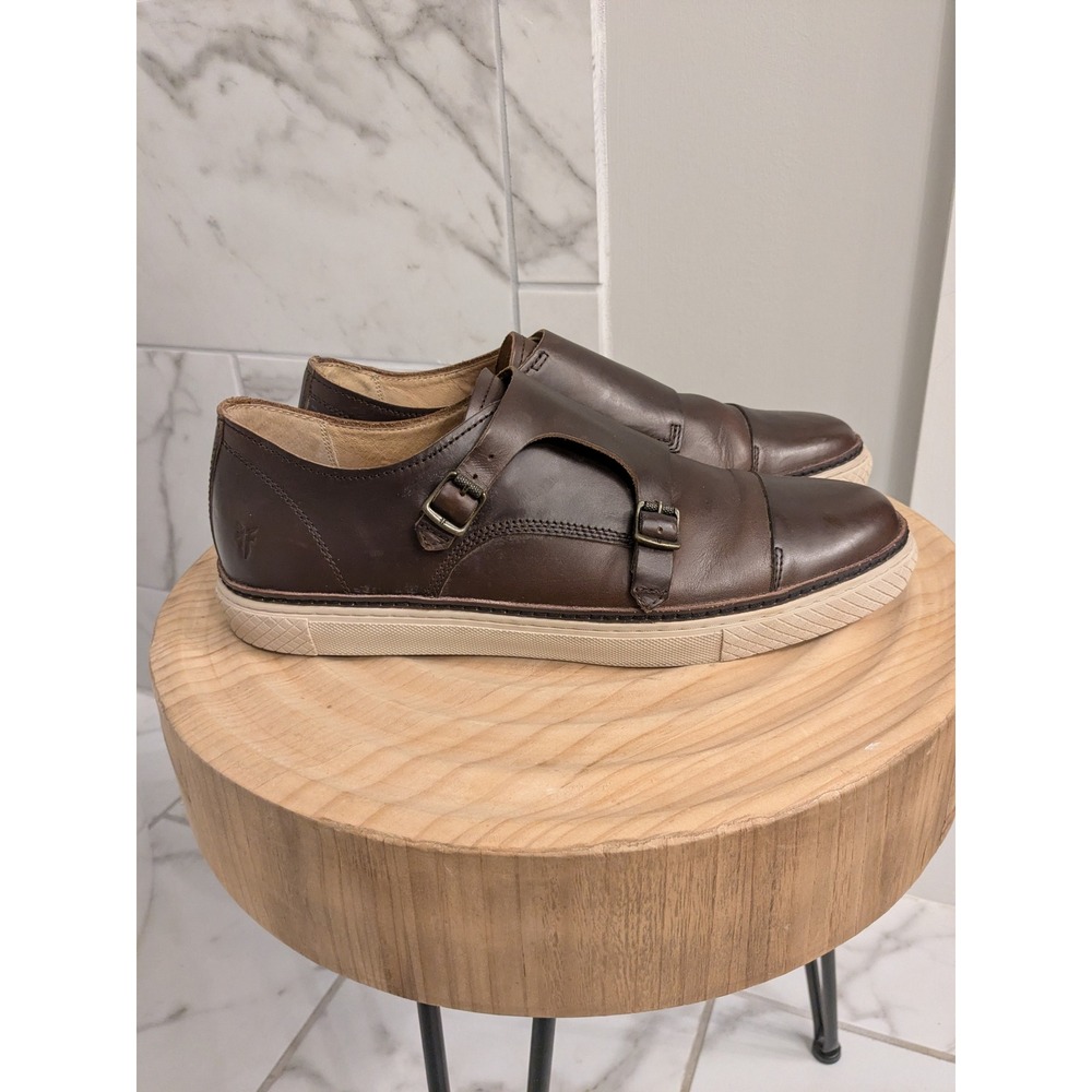 FRYE Gates Double Monk Men's Leather Sneakers‎ Brown Size 11.5